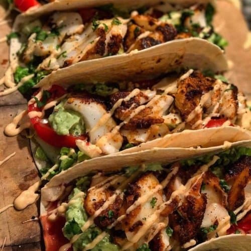 El Diablo Verde — Cajun spiced fish tacos